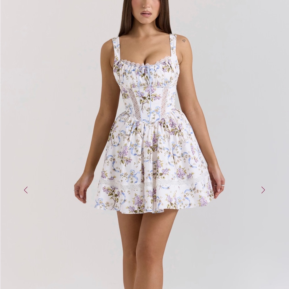 Floral Print White Dress